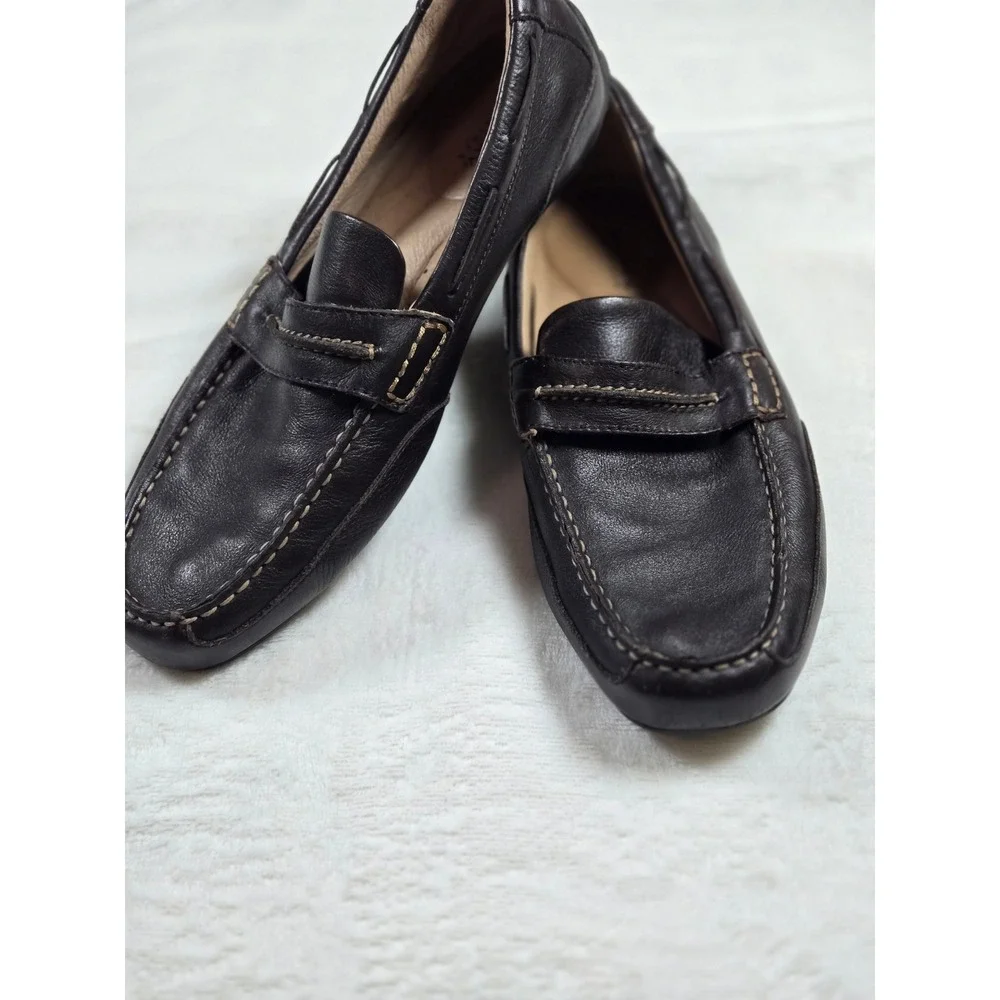 Sperry Top-Sider Mens Dark Brown Leather Loafers Moc Toe Shoes Boat shoe 10.5